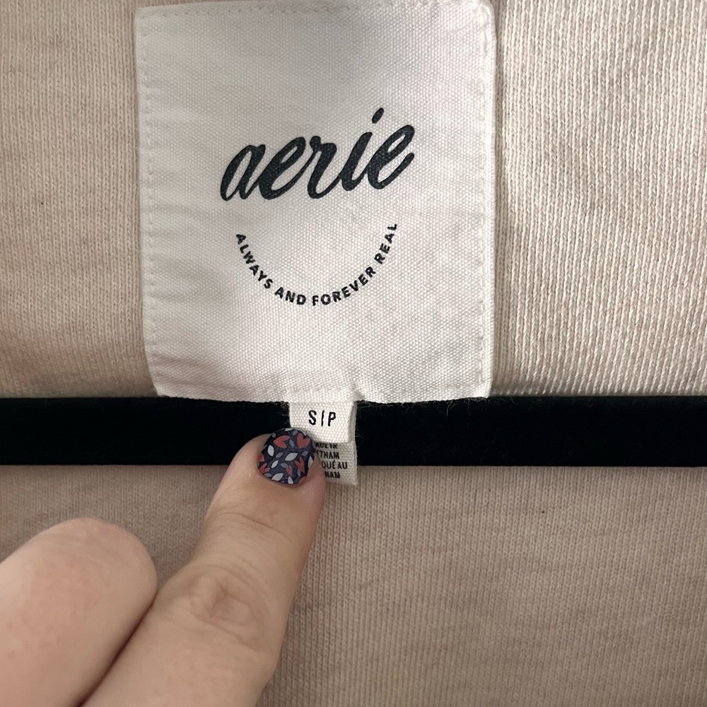 Aerie Oversized Soft Beige Pullover Sweatshirt - Picture 3 of 4